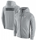 Men's Pittsburgh Steelers Nike Gridiron Gray 2.0 Full-Zip Hoodie - Ash FengYun,baseball caps,new era cap wholesale,wholesale hats